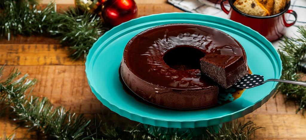 Pudim de Chocolate e Panetone