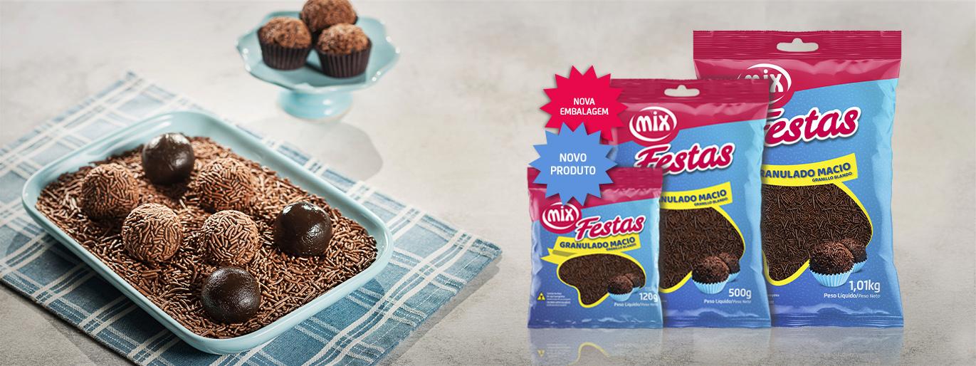 Novos Granulados Mix: mais brilho e sabor acentuado de chocolate para suas receitas