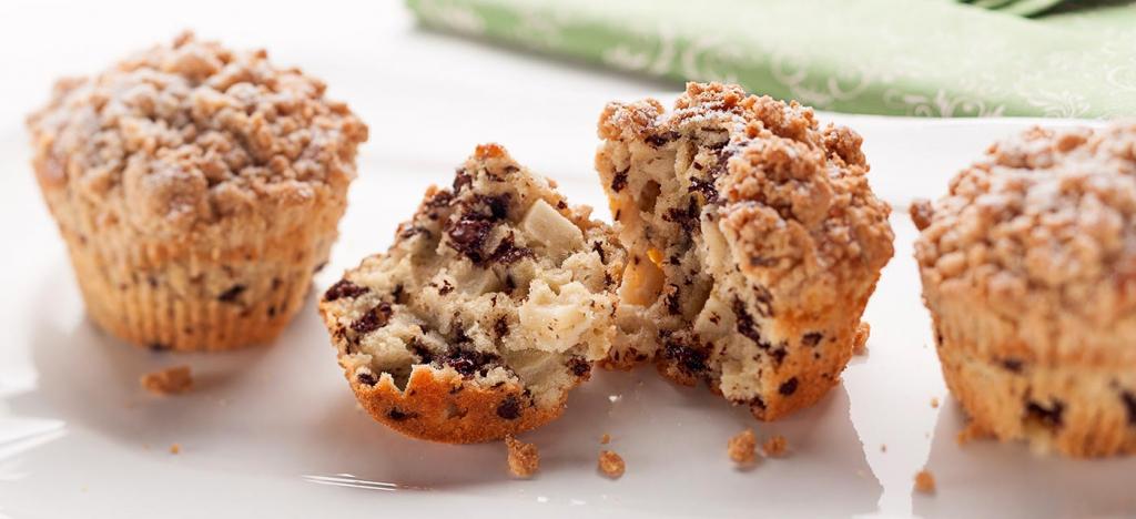 Muffins de Maçã Verde e Chocolate Meio Amargo